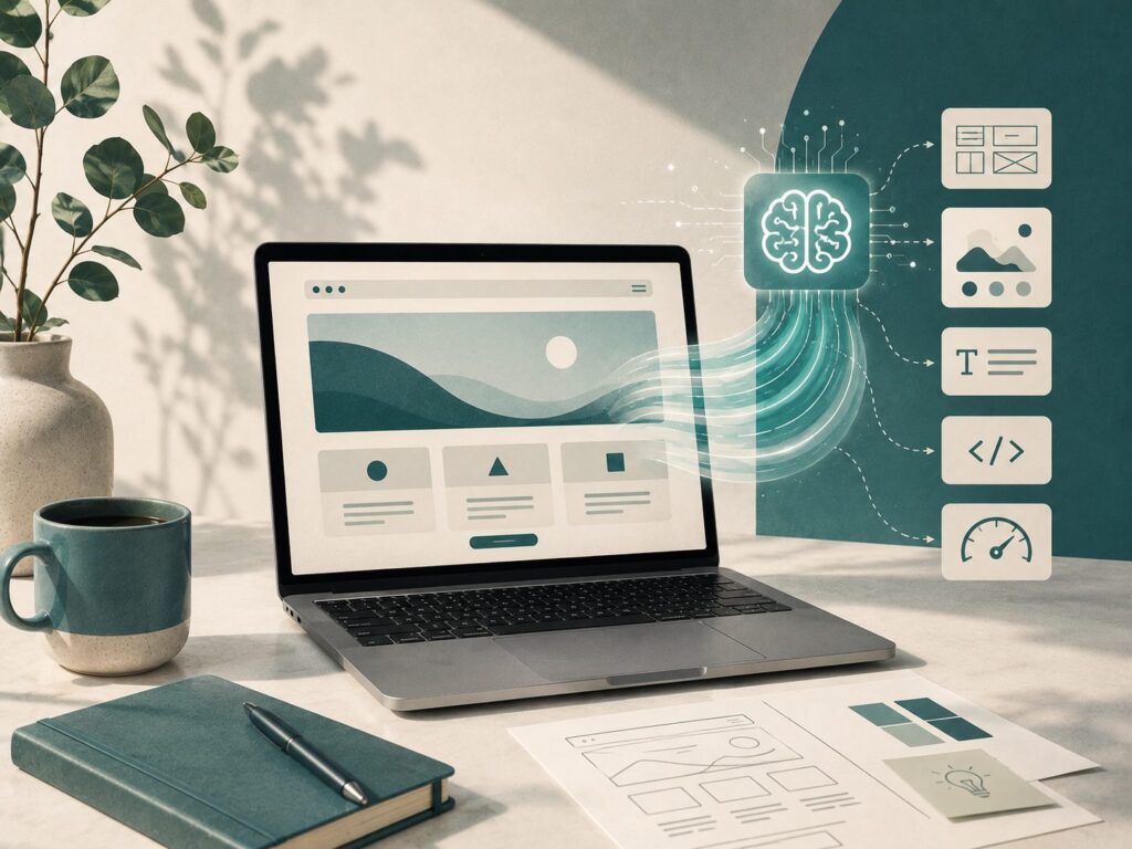 Imatge optimitzada sobre intel·ligència artificial aplicada al disseny web i la comunicació digital